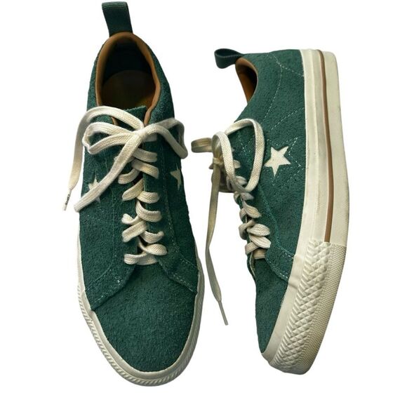 Converse One Star Pro Vintage Suede Shoes 8.5 / 10 Green Casual Low Top A02947C - Picture 1 of 8